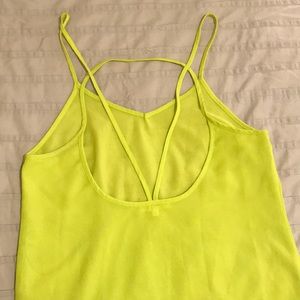 Unique lime green strappy tank